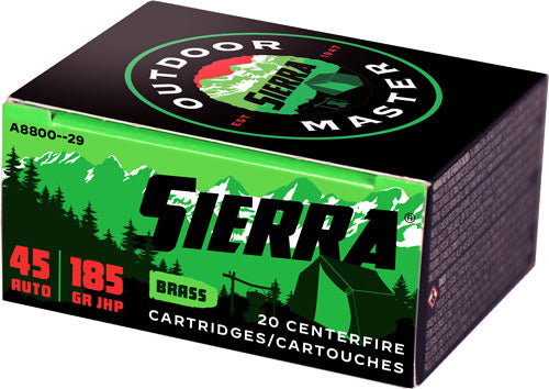 Sierra Outdoor Master 45acp - 185gr Jhp 20rd 10bx/cs