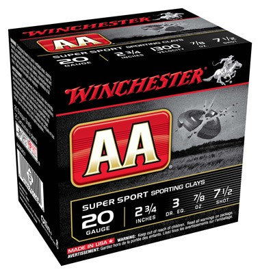 Winchester Aa 20ga 7/8oz #7.5 - 1300fps 250rd Case Lot