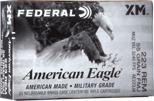 Federal Ae Tactical 223rem - 55gr Fmj-bt 20rd 25bx/cs<