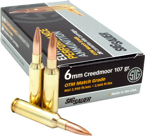 Sig 6mm Creedmoor 107gr - Open Tip Match 20rd 10bx/cs