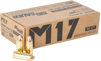 Sig M17 9mm Luger +p 124gr Fmj - 50rd 20bx/cs