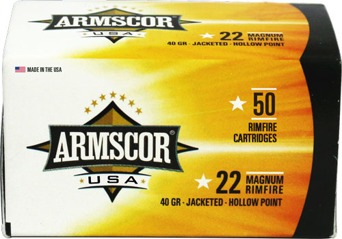 Armscor 22 Wmr 40gr Jhp - 50rd 40bx/cs