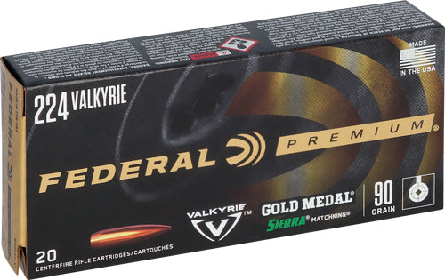 Federal Gold Medal 224valk 90g - Sierra Match Bthp 20rd 10bx/cs