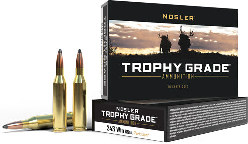 Nosler Trophy Grade 243 85gr - Partition Tip 20rd 10bx/cs