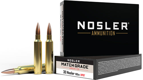 Nosler Match Grade 30 Nosler - 190gr Custom Hpbt 20rd 10bx/cs