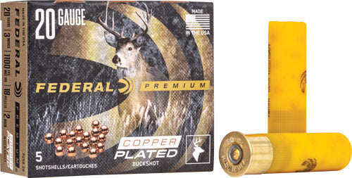 Federal 20ga 3" 2 Buck - 18 Pellets 5rd 50bx/cs