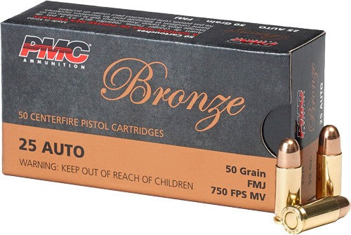 Pmc 25 Acp 50gr Fmj-rn - 50rd 20bx/cs