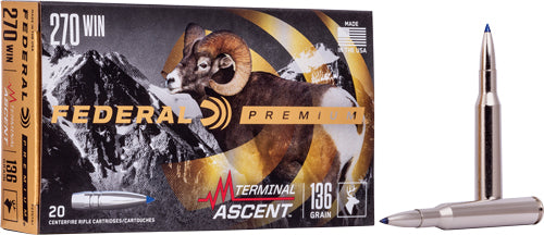 Federal 270 Win 136gr Terminal - Ascent 20rd 10bx/cs