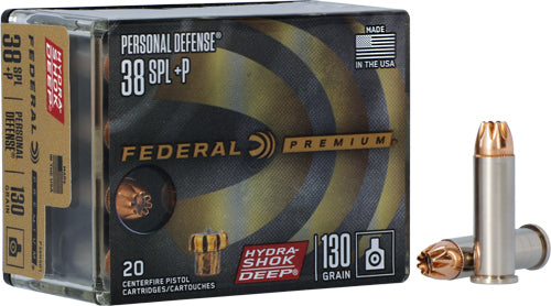 Federal Premium 38spcl+p 130gr - Hydra-shok Jhp 20rd 10bx/cs