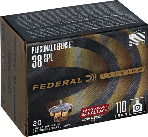 Federal Premium 38 Spcl 110gr - Hydra-shok Jhp 20rd 10bx/cs