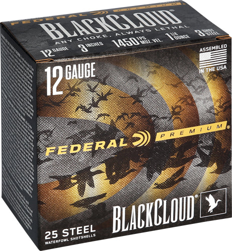 Federal Black Cloud 12ga 3" - 1450fps 1.25oz #3 25rd 10bx/cs