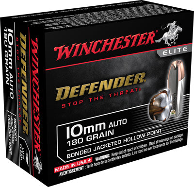 Winchester Defender 10mm Auto - 180gr Bonded Jhp 20rd 10bx/cs