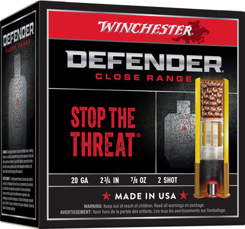 Winchester Defender 20ga 2.75" - #2 7/8oz 25r 10bx/cs