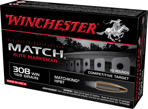 Winchester Match Elite 308 Win - 169gr Mrksmn Hpbt 20rd 10bx/cs