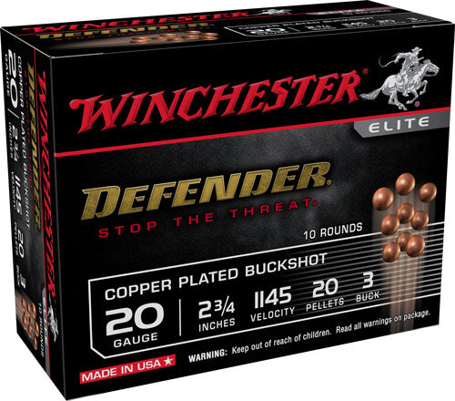 Winchester Defender 20ga 2.75" - 3bk 20-pellets 10rd 10bx/cs