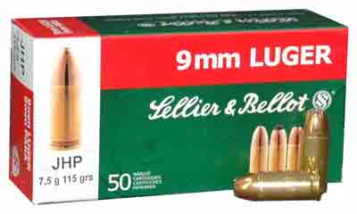 S&b 9mm Luger 115gr Jhp - 50rd 20bx/cs