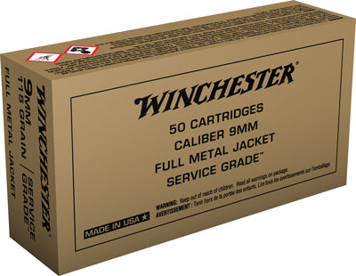 Winchester Service Grade 9mm - Lug 115gr Fmj-rn 50rd 10bx/cs