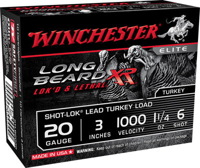 Winchester L Beard Xr 20ga 3" - 1000fps 1.25oz #6 10rd 10bx/cs