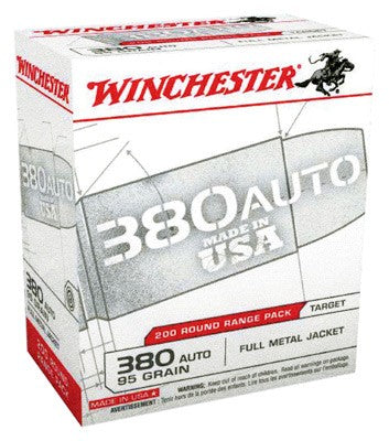 Winchester Usa 380 Acp 95gr - Fmj Rn 200rd 5bx/cs