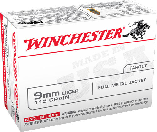 Winchester Usa 9mm Luger 115gr - Fmj 100rd 10bx/cs Value Pack