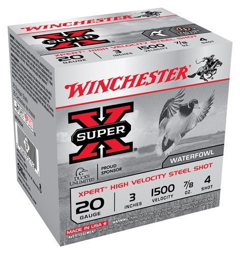 Winchester Xpert Steel 20ga 3" - 1500fps 7/8oz #4 25rd 10bx/cs