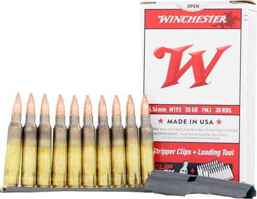 Winchester Usa 5.56x45 55gr - Fmj 3-strip Clps 30rd 20bx/cs