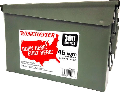 Winchester 45 Acp (case Of 2) - Ammo Can 2/300rd 230gr Fmj Rn