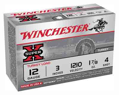 Winchester Super-x Trky 12ga 4 - 3" 1210fp 1-7/8oz 10rd 10bx/cs