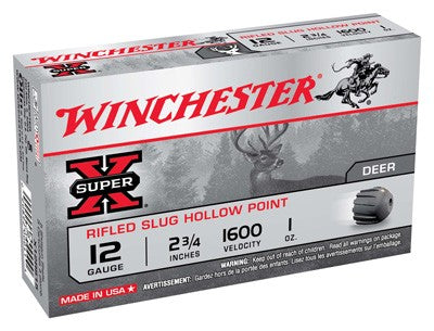 Winchester Super-x 12ga 2.75" - 1600fps 1oz Rfld 5rd 50bx/cs