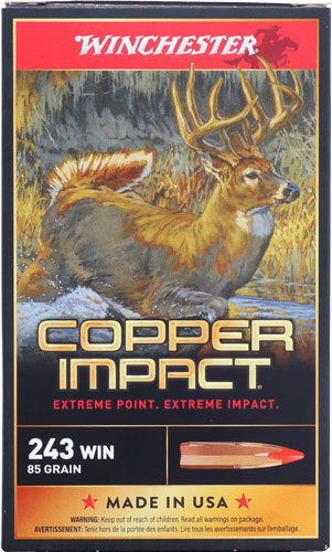 Winchester Copper Impact 243 - Win 85gr 20rd 10bx/cs