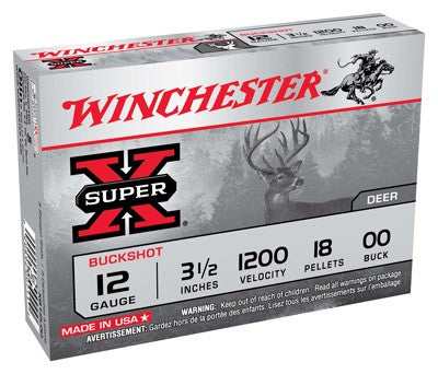 Winchester Super-x 12ga 3.5" - 1200fps 00bk 18plt 5rd 50bx/cs