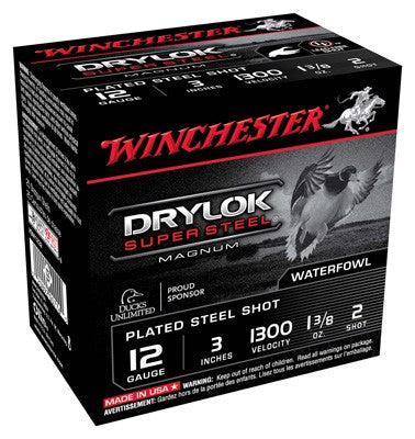 Winchester Drylok 12ga 1300fp - 3" 1-3/8oz #2 25rd 10bx/cs