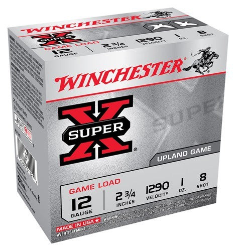 Winchester Super-x 12ga 2.75" - 1290fps 1oz #8 250rd Case Lot