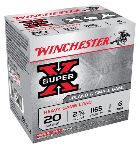 Winchester Super-x 20ga 2.75" - 1165fps 1oz #6 250rd Case Lot