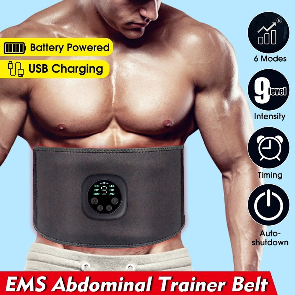 Intelligent EMS Fitness Trainer Belt LED Display Electrical Stimulator Abdominal Muscle Sticker Training Device Home Gym